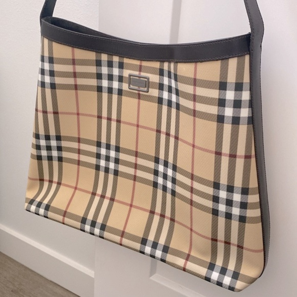EUC [Burberry] Nova Check Signature Vintage Plaid Shoulder Bag w/ Dust Bag! - Picture 2 of 15